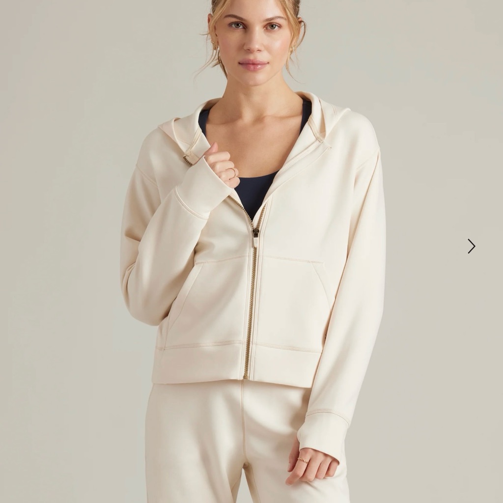 Like New Rhne Women’s Dreamglow Zip Up Hoodie, Cream, Size Small
